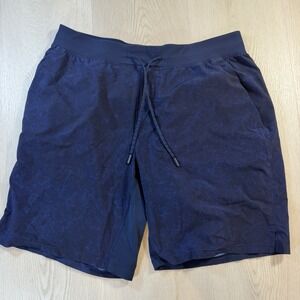 Lululemon Mens XL Shorts Blue Black Linerless The Short